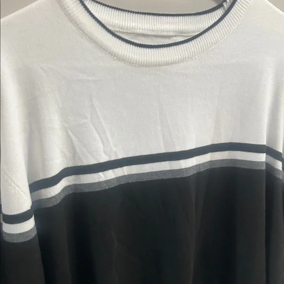 Classic Black and White Men's Sweatshirt - Picture 4 of 7